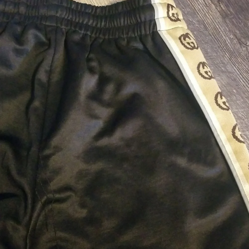 Gucci GG Small Monogram Legs Black Tan Reflective Trim Track Suit Jogger Bottoms - Picture 5 of 12